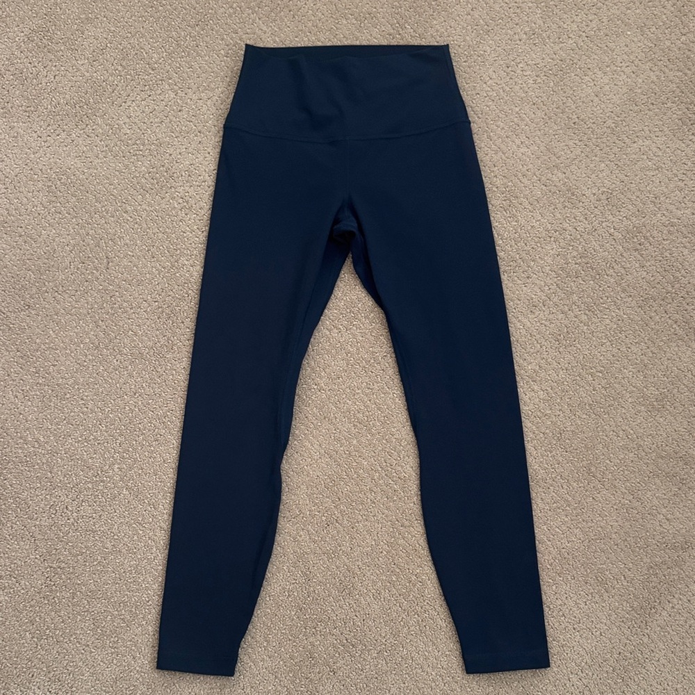 EUC Worn Once Lululemon x Peloton Align High-Rise Pant 25" Size 6 Navy Blue